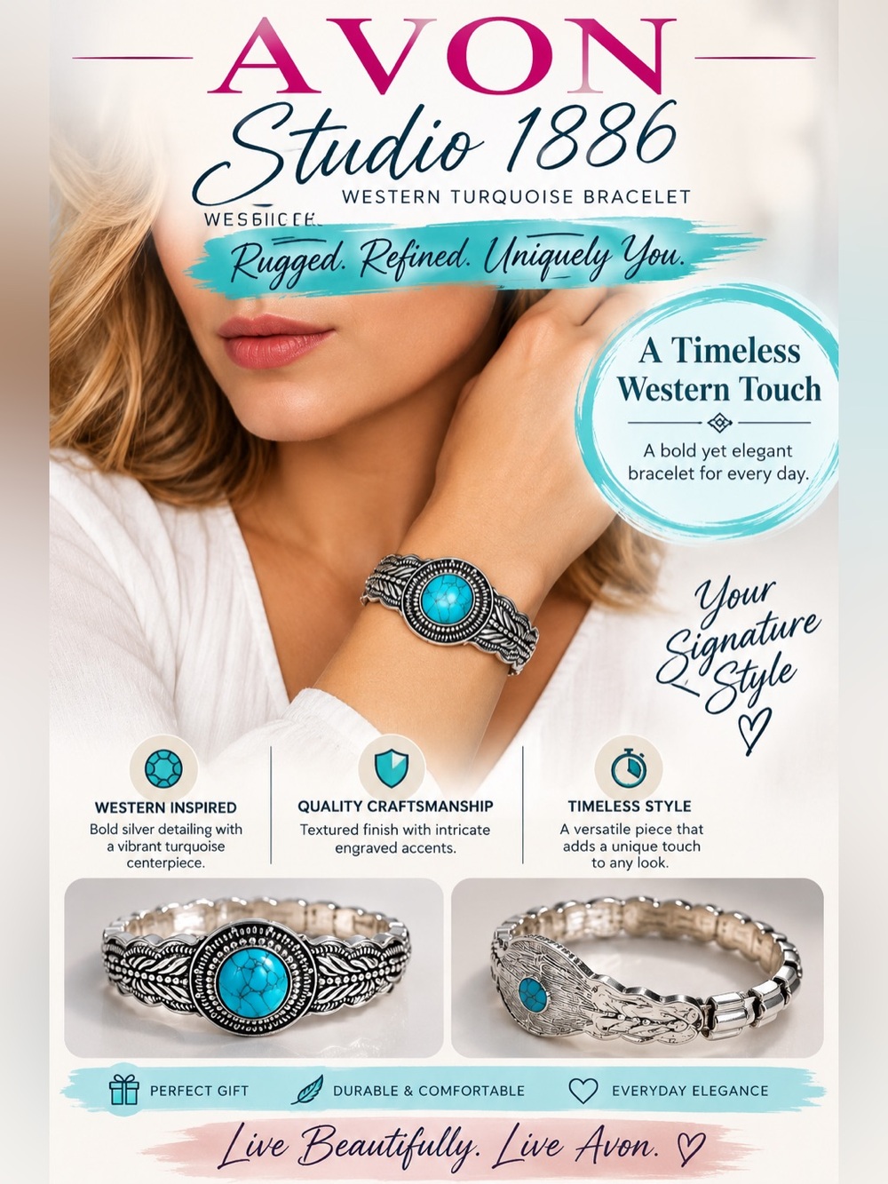 Studio Western Turquoise and Silver Bracelet